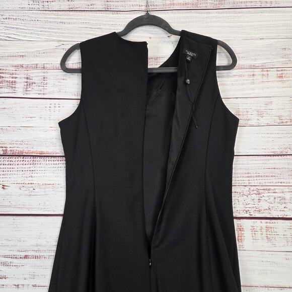 Talbots Black Midi Sleeveless Sheath Dress 10 Slit Basic Neutral Timeless Regal - Picture 7 of 15